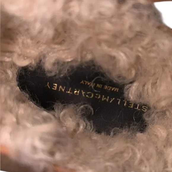 Stella McCartney Star Embroidered Clogs Slingback Sherpa Lining Tan Size 36 NWT - Picture 8 of 12